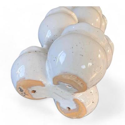 Adorable Strawberry Multi-Level White Glazed Terra Cotta Outdoor Planter