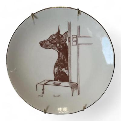 1992 Doberman Pinscher Decorative Plate Limited Edition 1 Of 200 Laurelwood Lehigh Valley