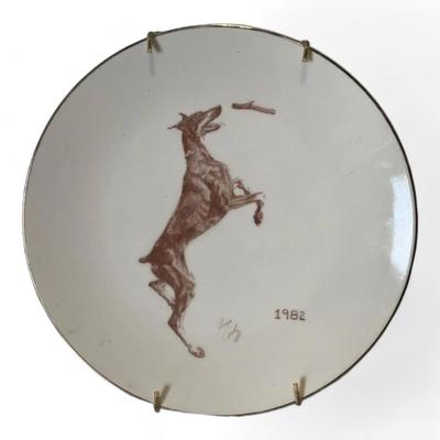 1982 Doberman Pinscher Decorative Plate Limited Edition 1 Of 150 Laurelwood Lehigh Valley