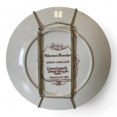 1982 Doberman Pinscher Decorative Plate Limited Edition 1 Of 150 Laurelwood Lehigh Valley