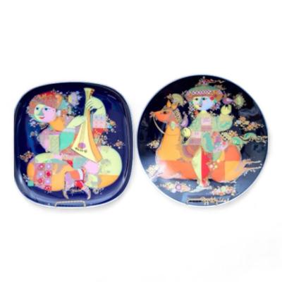 Pair Of Rosenthal Germany Gorgeous Colorful Display Plates