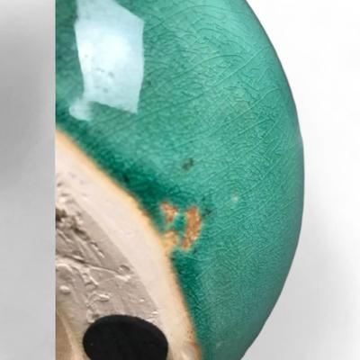 Vibrant Craquele Crackle Ceramic Glazed Green Large Pottery Vase
