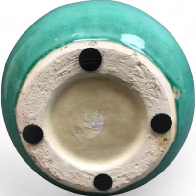 Vibrant Craquele Crackle Ceramic Glazed Green Large Pottery Vase