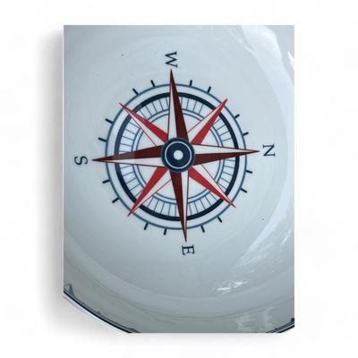Limited Edition Williams Sonoma White Nautical Maritime Compass Serve Bowl Set 1 Large Bowl & 4 Small Bowls, Brand New