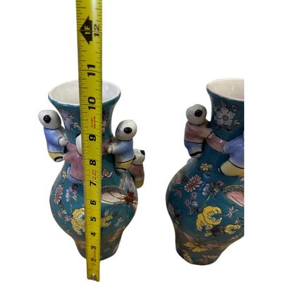 Adorable Asian Fertility Vase Climbing Boy Children Traditional