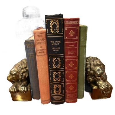 A Pair Of Cast Brass Lion Bookends After Antonio Canova (1757-1822)