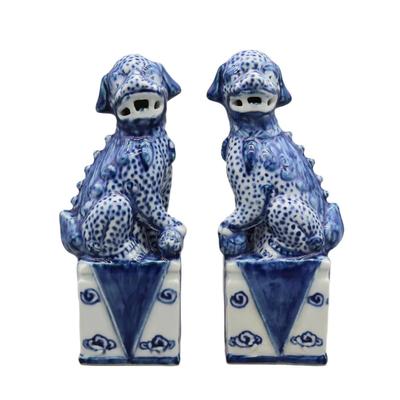 Pair Of Foo Dogs Fu Dogs Buddha Dogs Guardian Dogs Ceramic Sculpture Home Decoration