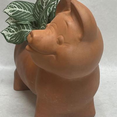 Terra-cotta pig planter