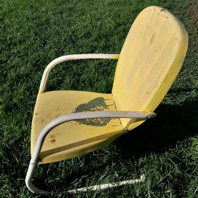 Antique metal patio chair