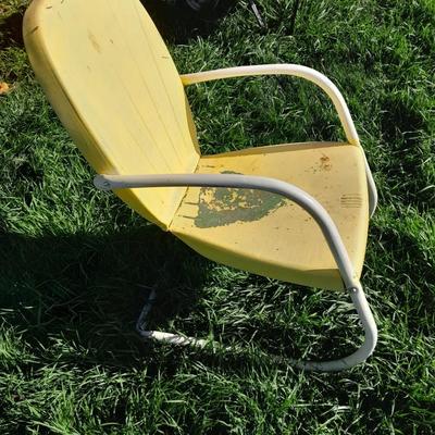 Antique metal patio chair