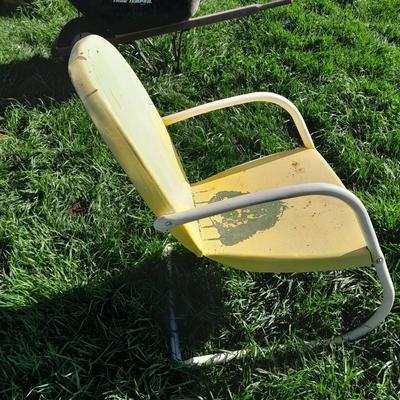 Antique metal patio chair