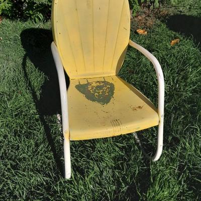 Antique metal patio chair