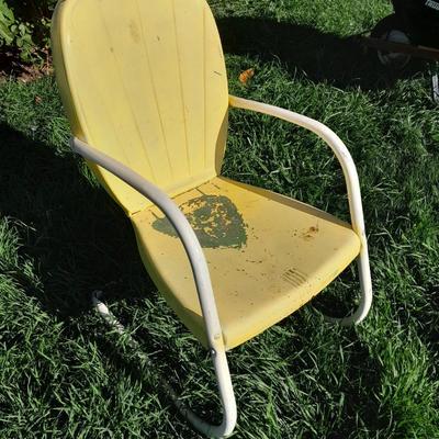 Antique metal patio chair