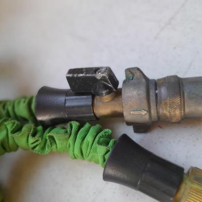 Extension cord and pocket hose with nice brass shut-off fitting