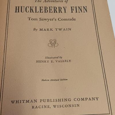 Vintage hardback books - Huckle Berry Finn and The Adventures of Tom Sawyer by Mark Twain