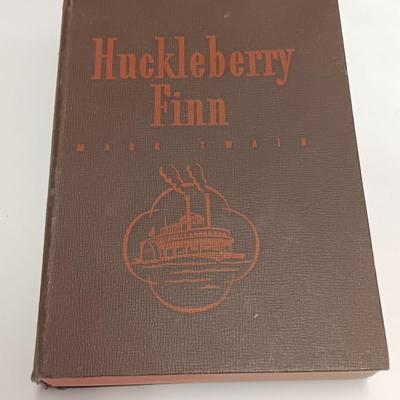 Vintage hardback books - Huckle Berry Finn and The Adventures of Tom Sawyer by Mark Twain