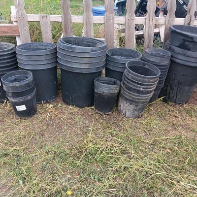Assortment of gardening plant pots - large and small