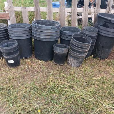 Assortment of gardening plant pots - large and small