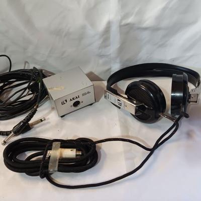 Vintage Akai Headphones AEH-10 With Adaptor