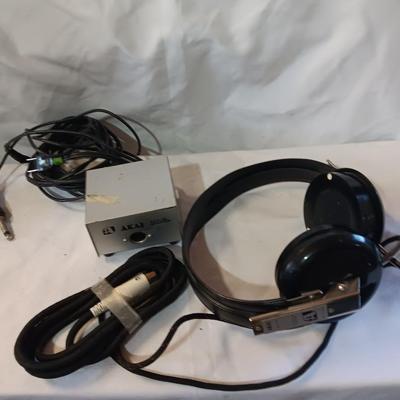 Vintage Akai Headphones AEH-10 With Adaptor
