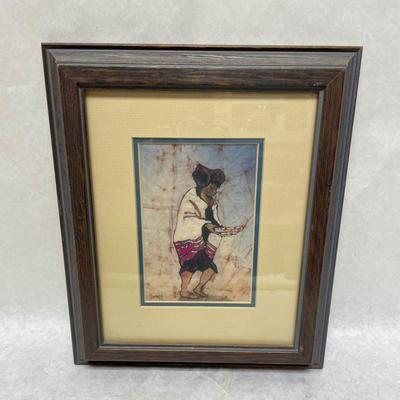 Lithograph of Indian Woman with Basket by Erlund