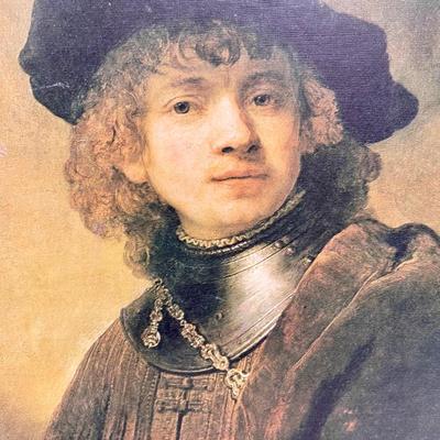 Lithograph: Rembrandt Self-portrait as a young man - Young Man in a Gorget and Cap