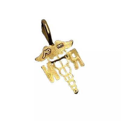 Michael Anthony 14K Yellow Gold RN Caduceus Medical Symbol Pendant