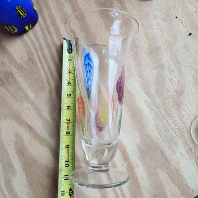 Lot of 17 pieces Art Glass Vases Hummingbird