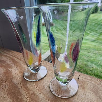 Lot of 17 pieces Art Glass Vases Hummingbird