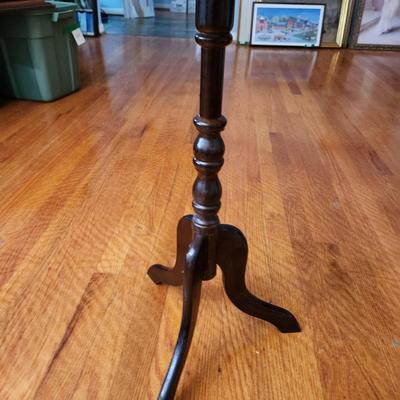 12" Dia Marble Top Table Plant Stand