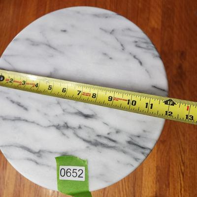 12" Dia Marble Top Table Plant Stand