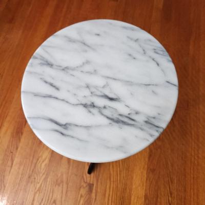 12" Dia Marble Top Table Plant Stand