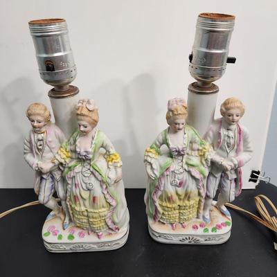 Vintage Pair Table Lamps Made in Occupied Japan