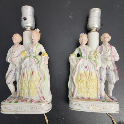 Vintage Pair Table Lamps Made in Occupied Japan