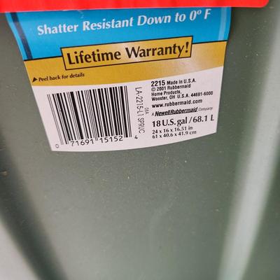 lot of 6 Green Rubbermaid Roughneck Storage Totes 18 Gallon