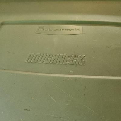 lot of 6 Green Rubbermaid Roughneck Storage Totes 18 Gallon