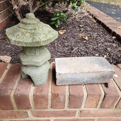 Yard Garden Art 10" Pagoda & Vintage Ohio Woodland Brick