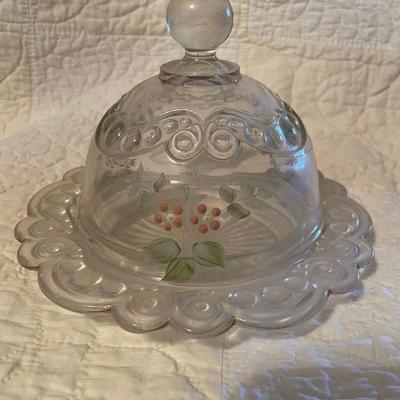 Vintage glass butter dome
