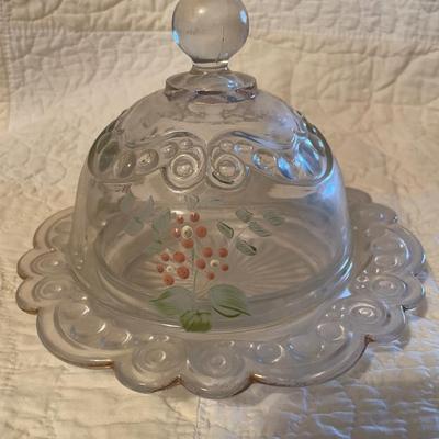 Vintage glass butter dome