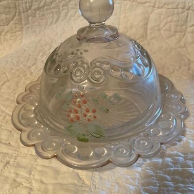 Vintage glass butter dome