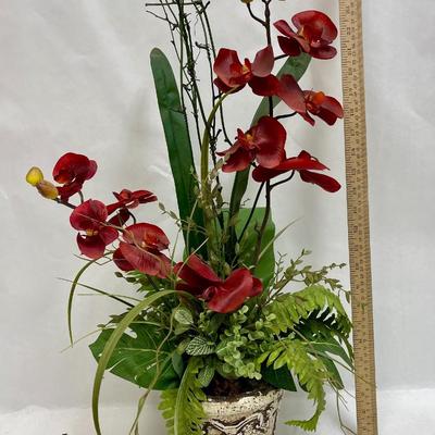 Faux Floral Arrangement in Pottery