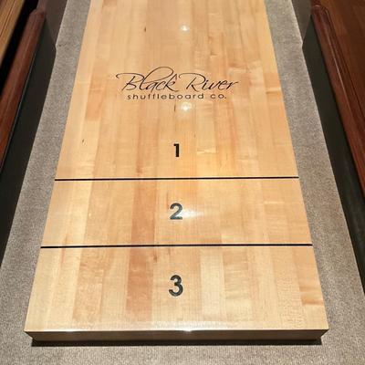 500 Large 19' Black River Shuffleboard Table with Accessories