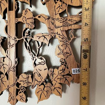 Wooden hummingbird shelf