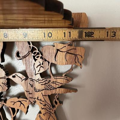 Wooden hummingbird shelf