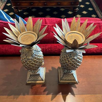 511 Gold Pineapple Candle Stands