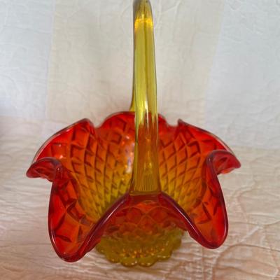 Amberina diamond shape dish