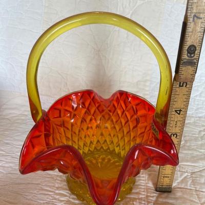 Amberina diamond shape dish