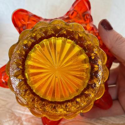 Amberina diamond shape dish