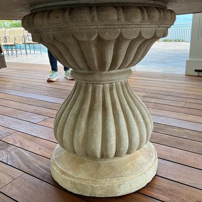 517 Large Mosaic Tile Top Resin Base Outdoor Table 48" diameter