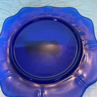 Vintage imperial glass cobalt blue dome butter dish